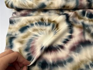 Fastvævet viscose - fantastisk flot tie dye i blå/grønne toner